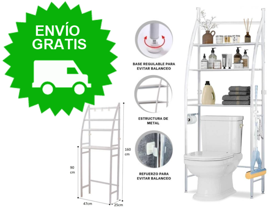 Organizador Metálico Para Baño 3 Niveles